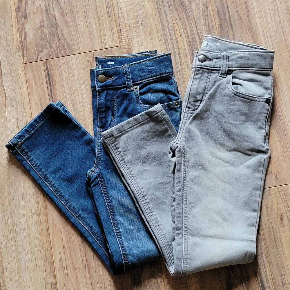 BUNDLE Boys Wonder Nation Slim Fit Streach Jeans Size 7